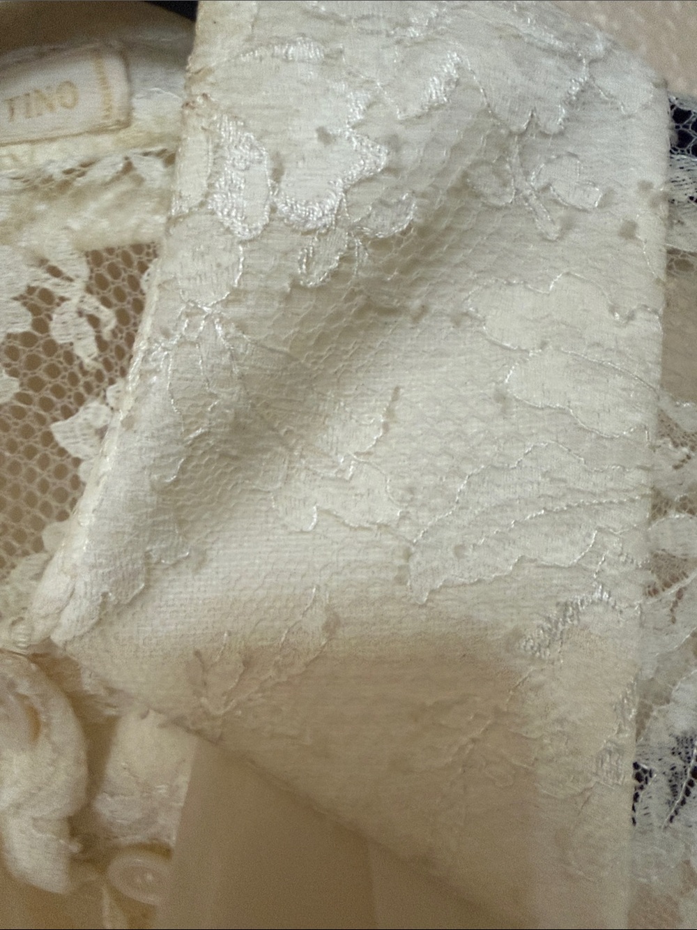 Valentino Cream Lace Floral Blouse - Picture 7 of 11